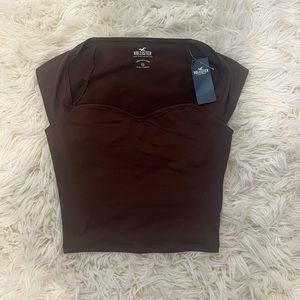 Hollister Brown Sweetheart Crop Top